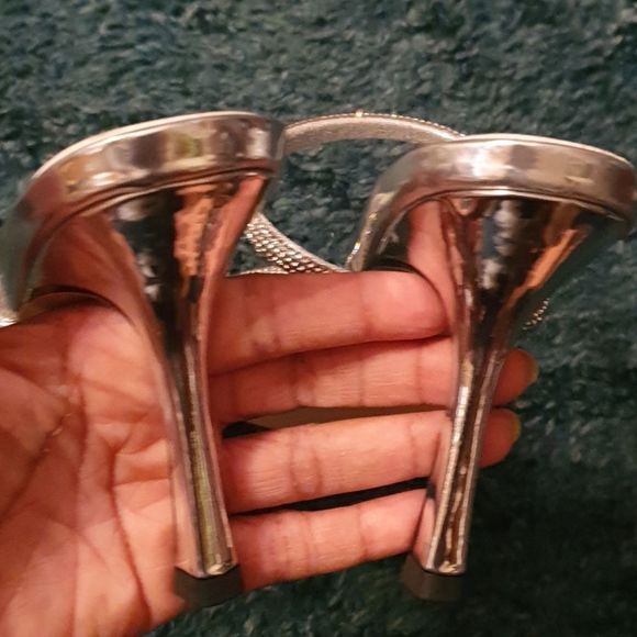 Ladies Rhinestone Going Square Toe Sandals. Sz 39 - Picture 4 of 5